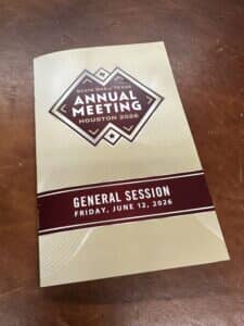 State Bar of Texas Fifty-Year Lawyers commemorative meeting agenda presented in recognition of 50 years of legal service.